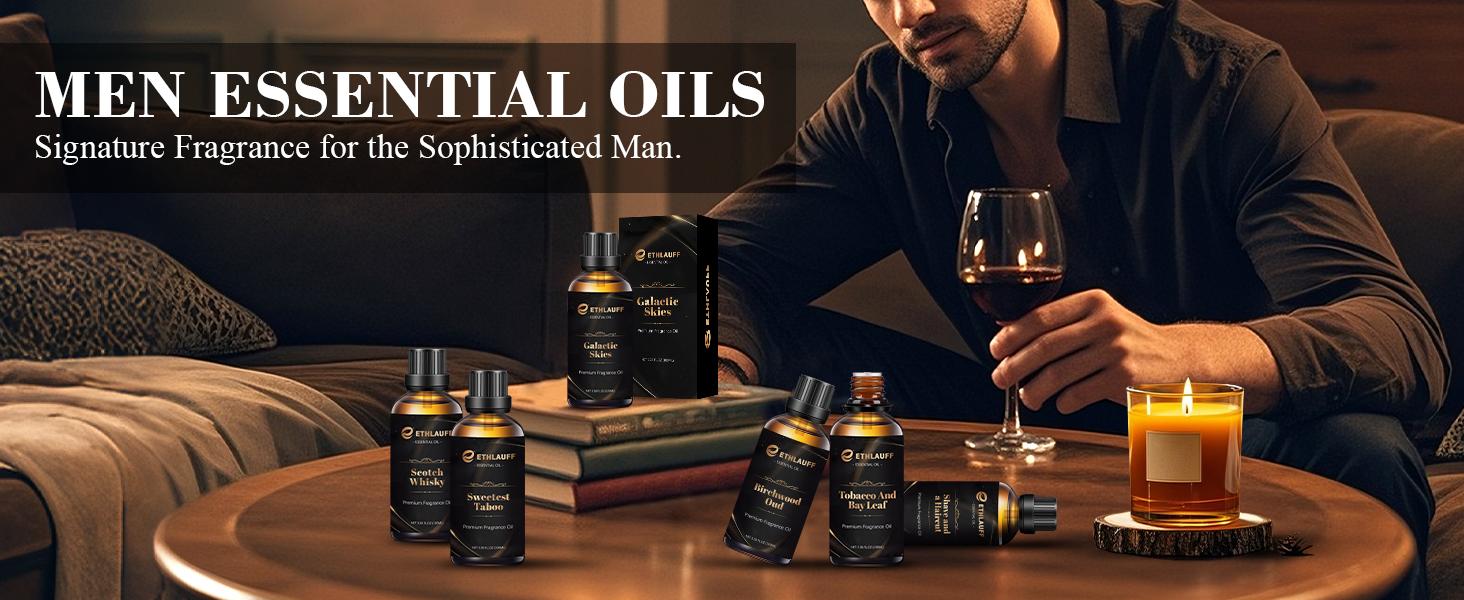 ETHLAUFF Premium Fragrance Oil 3.38FL.OZ - Birchwood Oud / Scotch Wiskey / Galactic Skies / Sweested Taboo, Expertly Layered Aroma Notes for Candle Making Soap Making & Diffusers