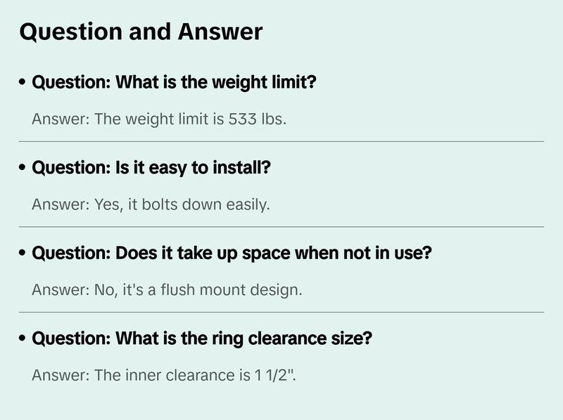 1/4" D-Ring Flush Mount Round Plastic Pan Fitting
