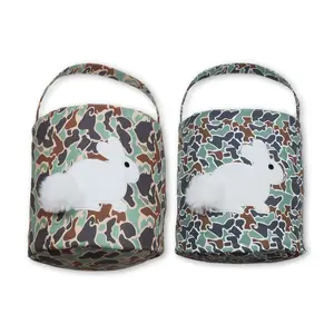 Kids Boy and Girl Easter Basket Spring Deer Green Hunting Basket Kids Gift