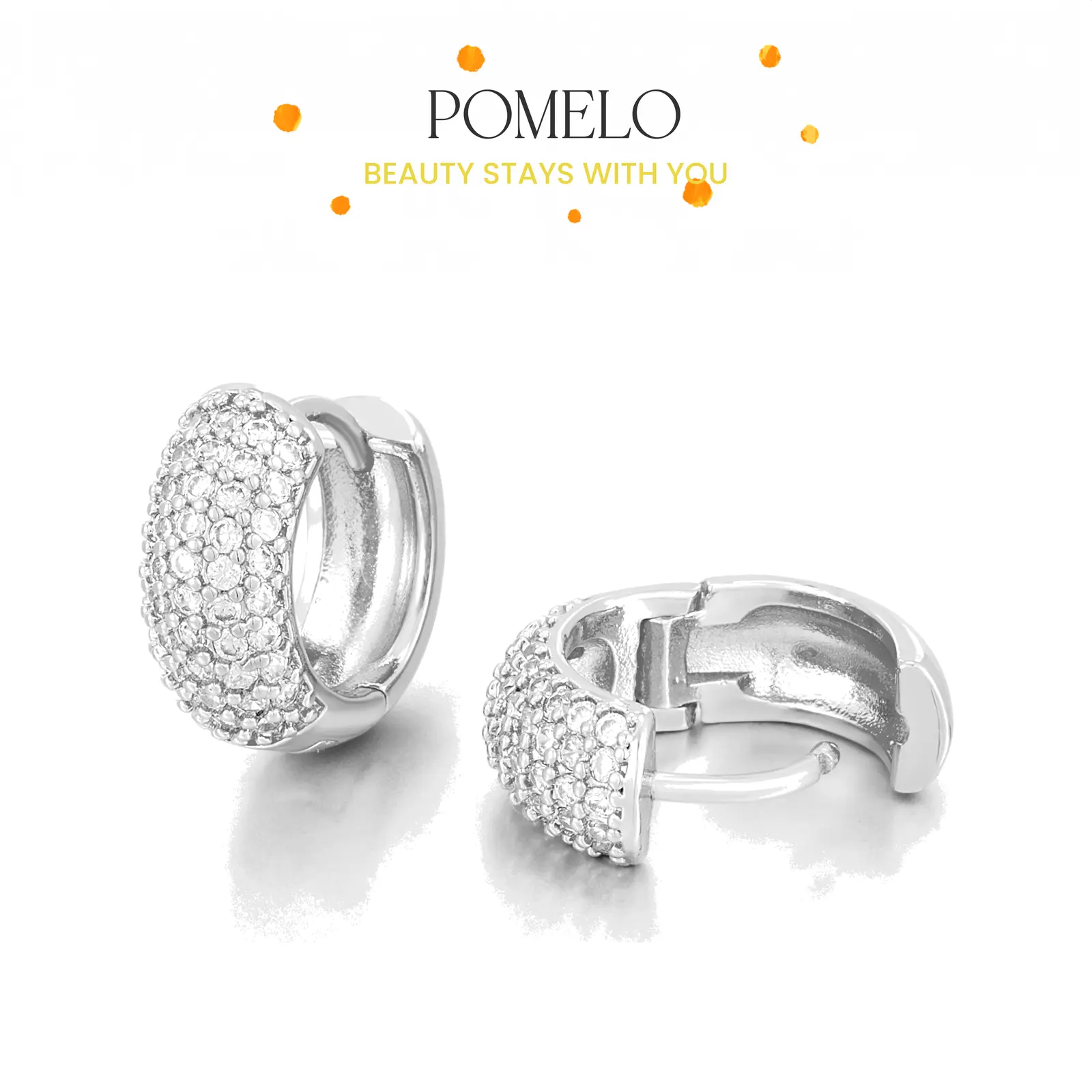 POMELO Large Gold Earrings – Hypoallergenic, waterproof, and comfortable for larger ears; minimalist, clean, and lightweight gold-plated stud-style earrings.