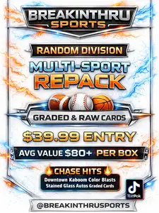 1X Multi-Sport Repack Break | 8 Divisions | Graded & Raw Cards | Football Basketball Baseball | $39.99