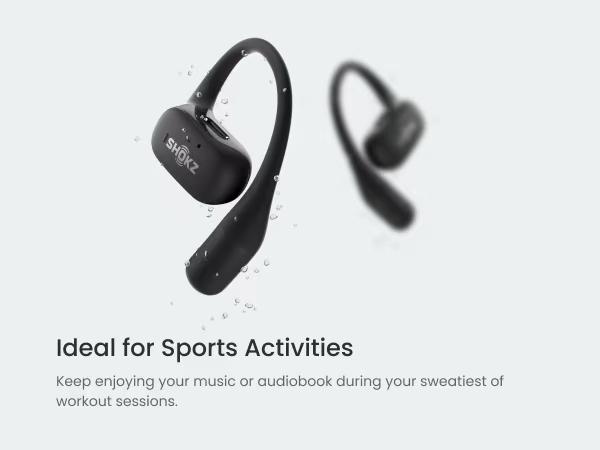 SHOKZ OpenFit - Open-Ear Wireless Bluetooth Headphones with Microphone, Sweat Resistant, Fast Charging,28HRS Playtime,Compatible with iPhone & Android