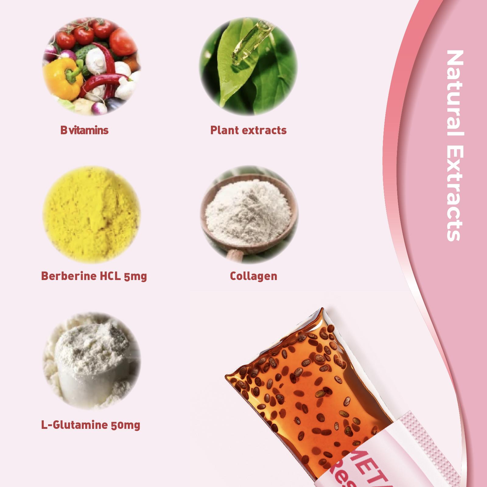 LeafStory Metabolism Reset Jelly (2 Sticks): Pomegranate Flavor, Support Metabolism & Energy, Support Digestion & Gut Health, Sugar-Free, Skin Elasticity, Hair & Nails, Gluten-Free, Non-GMO, Gelatin-Free