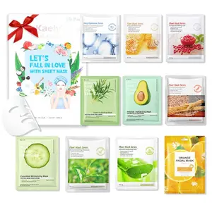 Kaely 10 Pack Variety Face Masks for Kids, Kids Face Mask Spa Day Kit Supplies, Spa Party Favors for Teens Girls Women, Sheet Facial Mask Skincare Gifts Set, Hydrating Nourish for All Skin Types, 01