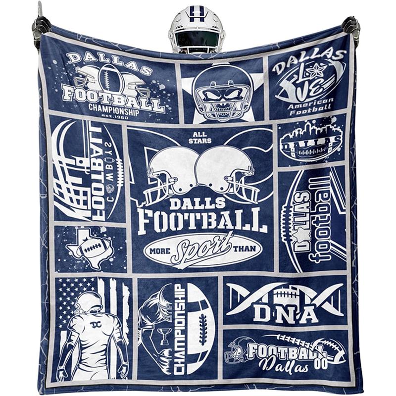 Dallas Ultra Soft Flannel Blanket ,Suitable for Sofa Bed, Office, Four Seasons Warm Plush Blanket, Home Decor Football Team Fan Gift Blanket