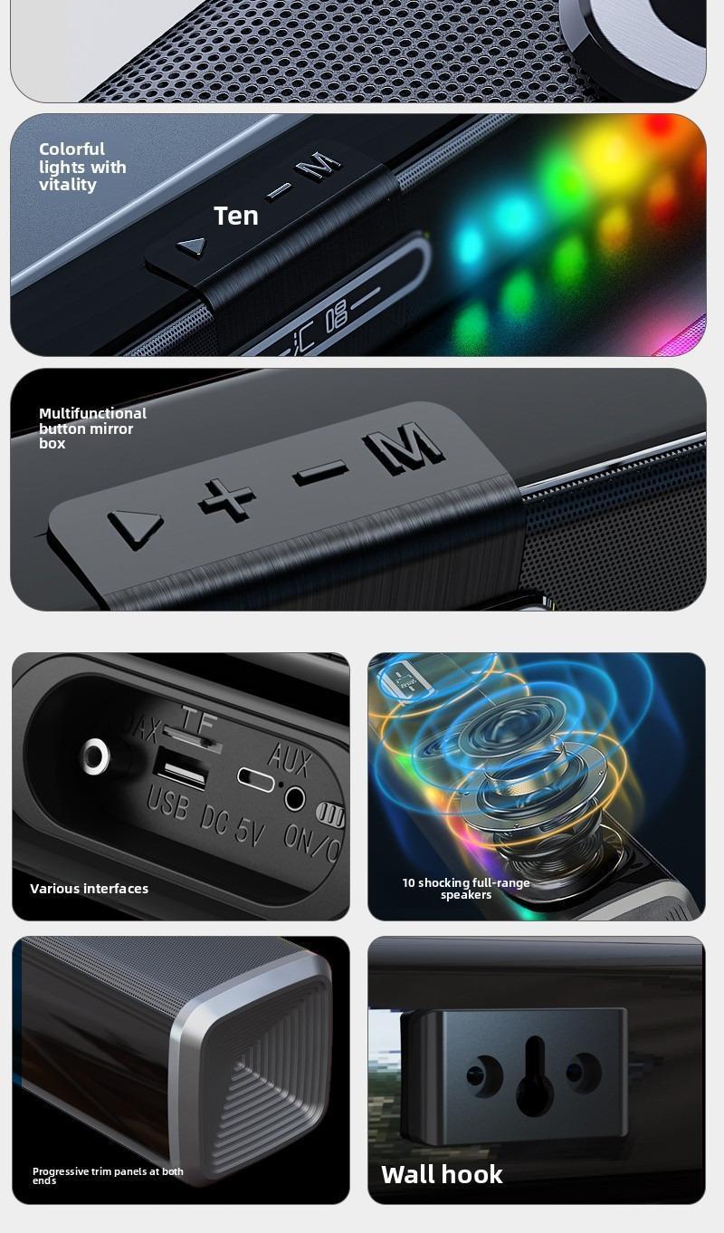 HUICHANG 10-Speaker RGB Soundbar – Wireless Bluetooth 5.3 Slim 34.6” Design, Deep 9D Bass, TWS Stereo, Piano Black Finish, AUX/USB/Coaxial Inputs, Perfect for Home Theater, TV, Gaming & Party Smartphone Audio,Black Friday, gifts,New Year's Party HUICHANG 10-Speaker RGB Soundbar – Wireless Bluetooth 5.3 Slim 34.6” Design, Deep 9D Bass, TWS Stereo, Piano Black Finish, AUX/USB/Coaxial Inputs, Perfect for Home Theater, TV, Gaming & Party Smartphone Audio,Black Friday, gifts,New Year's Party
