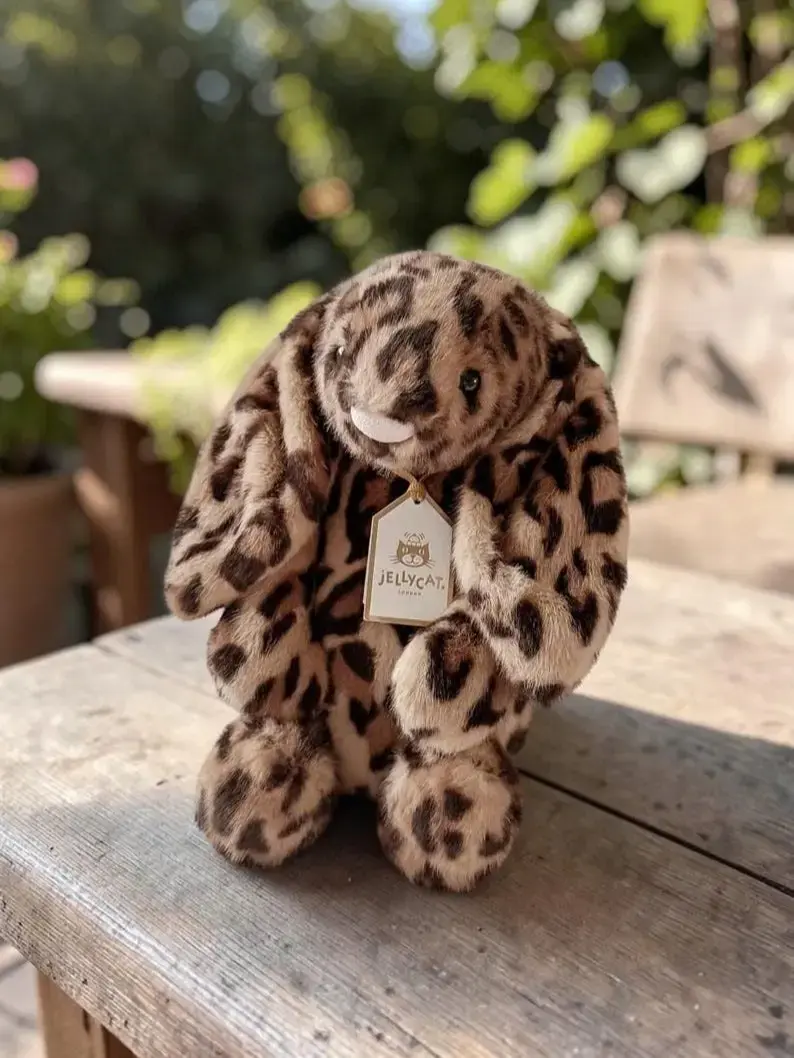 Jellycat Official Bashful Luxe Bunny Willow - Soft Plush Leopard Print Long Ear Rabbit Stuffed Animal Toy, Aesthetic Plushie Gift for Kids, Girls & Plush Collectors