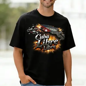 Viva Cuba Libre Shirt White TShirt Featuring Cuban Flag Design for Men and Women