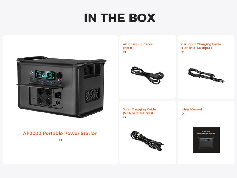 CTOLITY AP2000 Emergency Power Outage Supply Portable Power Station 2048Wh LiFePO4 Battery Solar Power Generators 1000W Fast Charge for Outdoor Camping RV Home Backup Power Supply 13 Output Ports