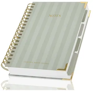 Aesthetic Thick Spiral Notebook With Tabs - Premium Journal For Women Size B5 - College Ruled Note Book With 300 Lined Pages and Dividers - Perfect For Writing And Staying Organized at Work or School
