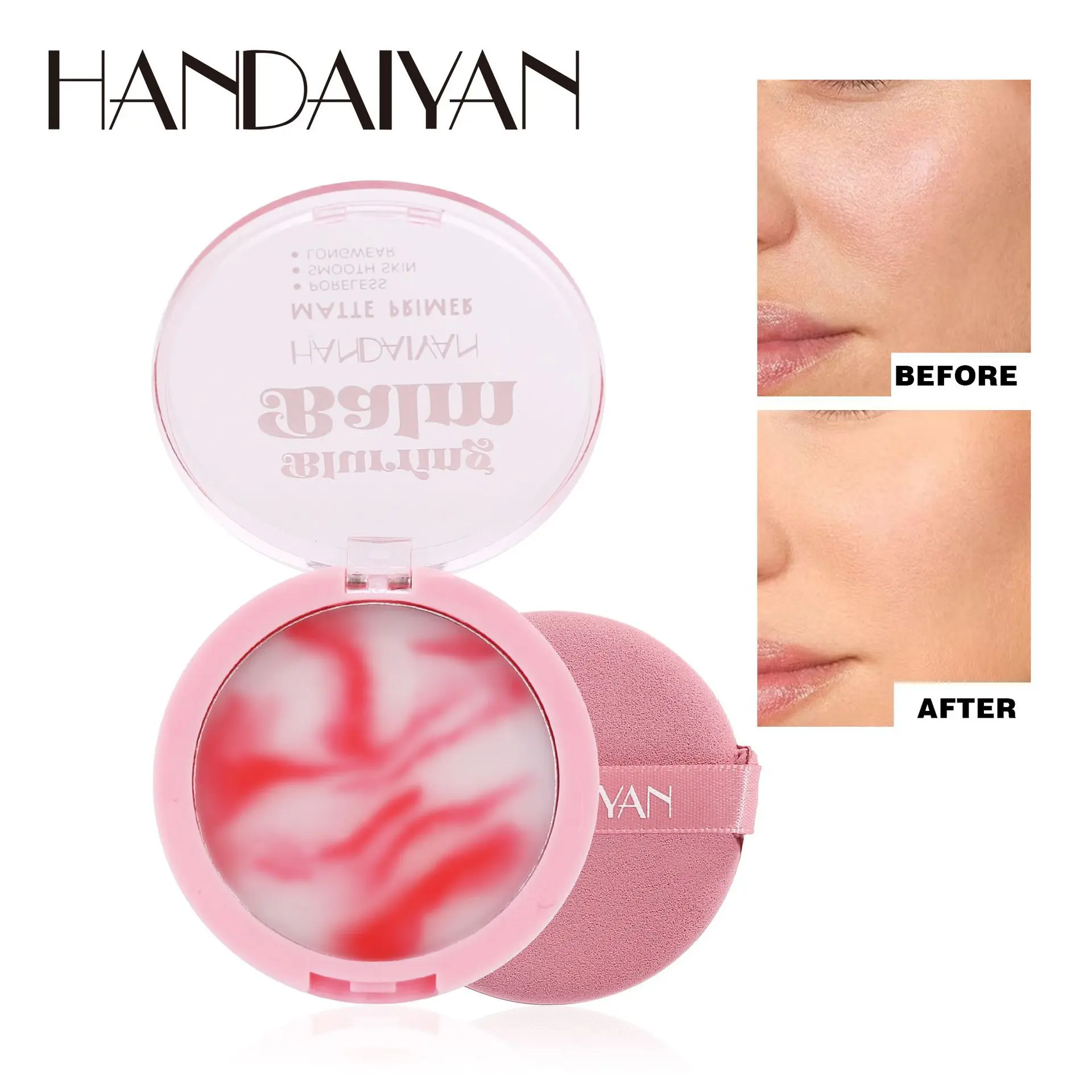Dual-Color Cream Foundation Compact, Long-Lasting & Smooth Pore-Blurring Beauty Powder for Any to Normal Skin Types, Universal Tone Cosmetic, 4.5g, Gentle, Youth, Apply Evenly