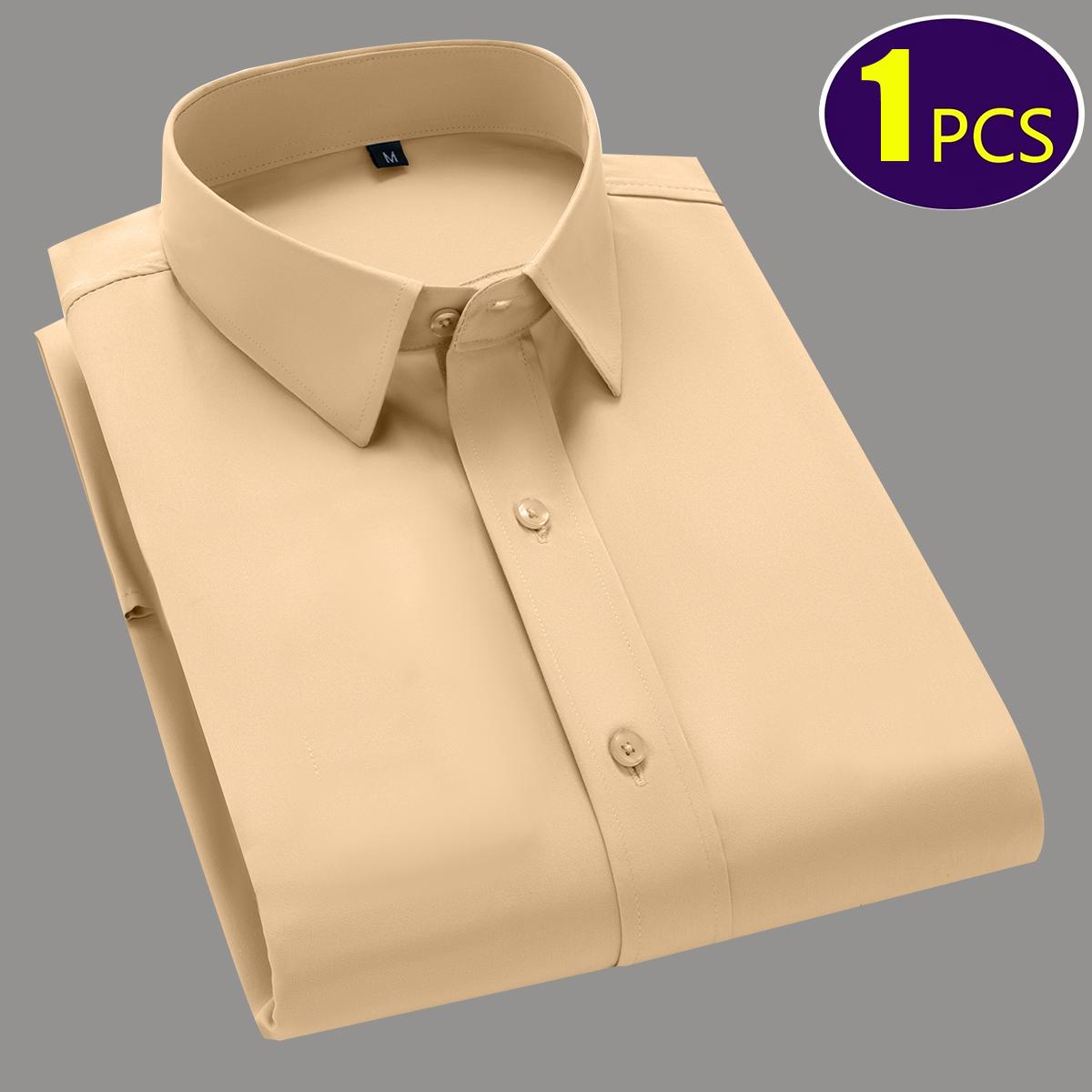 8-Pack Men's Long Sleeve Shirt Design Diamond Button Banquet Business Professional Dress Non-ironing Suit Shirt Casual Tooling