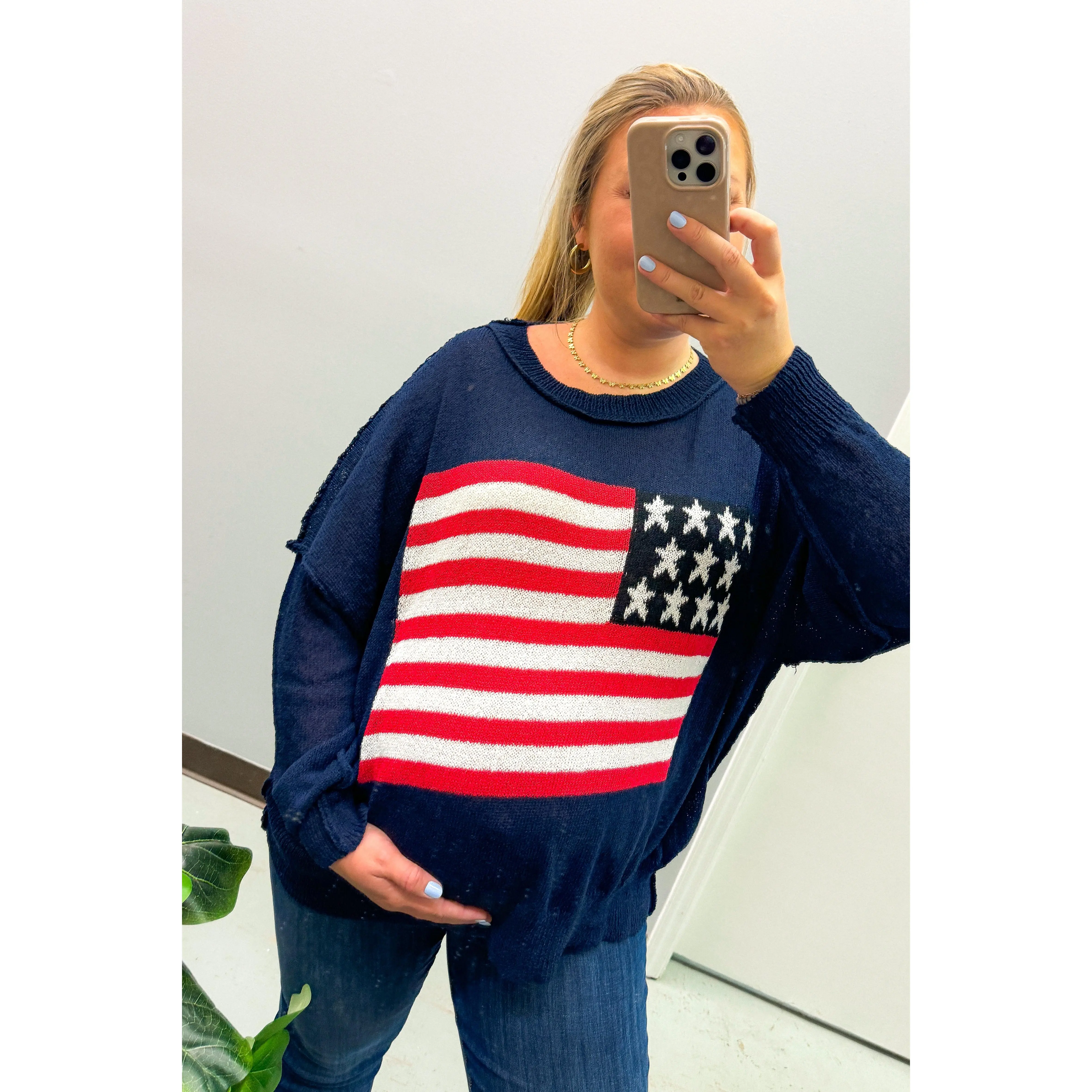 Color Me America Sweater, Navy