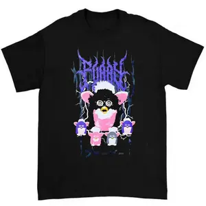 Furby Group Metal Graphic Tee Retro Toy Nostalgia Shirt