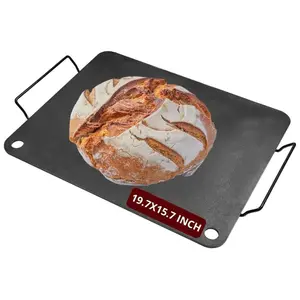 Cooking Steel for Oven Sourdough, 16 inch x 20 inch, Detachable Handle, Heavy-Duty Pizza Baking Steel For Oven, Good for Bread