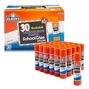 Elmer's Disappearing Purple School Glue Sticks, Washable, 7 Grams, 30 Count - Poster, Vision Board, Back to School, Bulk Pack for Classrooms