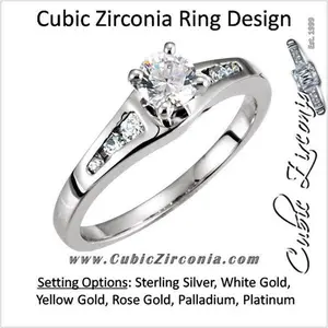 Cubic Zirconia Engagement Ring- The Lena (Customizable 7-stone with Round Channel)