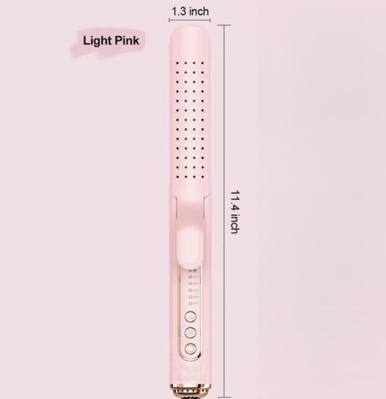 360°Airflow Styler, 1 1/2 inch Curling Wand & Hair Straightener 2 in 1 with Ionic Cool Air to Lock in Style, Titanium Flat Iron Curler in One with Dual Voltage