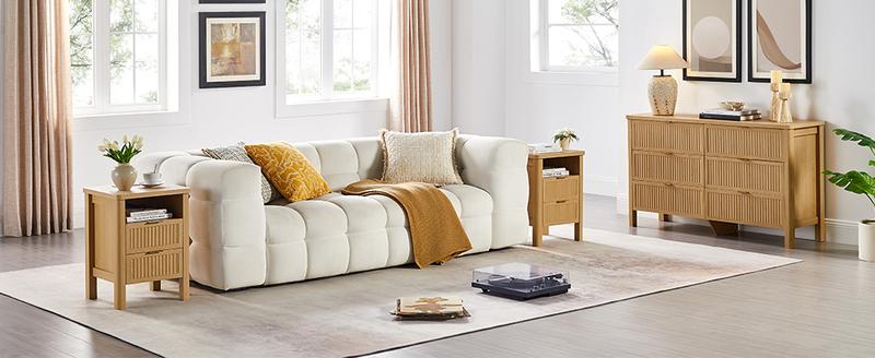 【Valentine's Day Gift】ONBRILL Fluted 6(7) Drawers Dresser for Bedroom, 55 Inch Wide Modern Wood Chest of Drawers, Mid Century Chests Drawer Clothing Organizer for Hallway