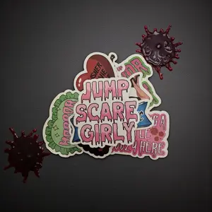 10 Horror Bookish Stickers – Creepy Reader Aesthetic, Gothic Lit & Thriller Quotes | Waterproof Vinyl Stickers