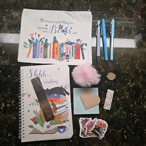 Spiral notebook bundle, notebookand paper, stationery, assortment of Pens