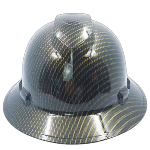 Gold Bronze Carbon Fiber - Custom Hydro Dipped Full Brim Hard Hat