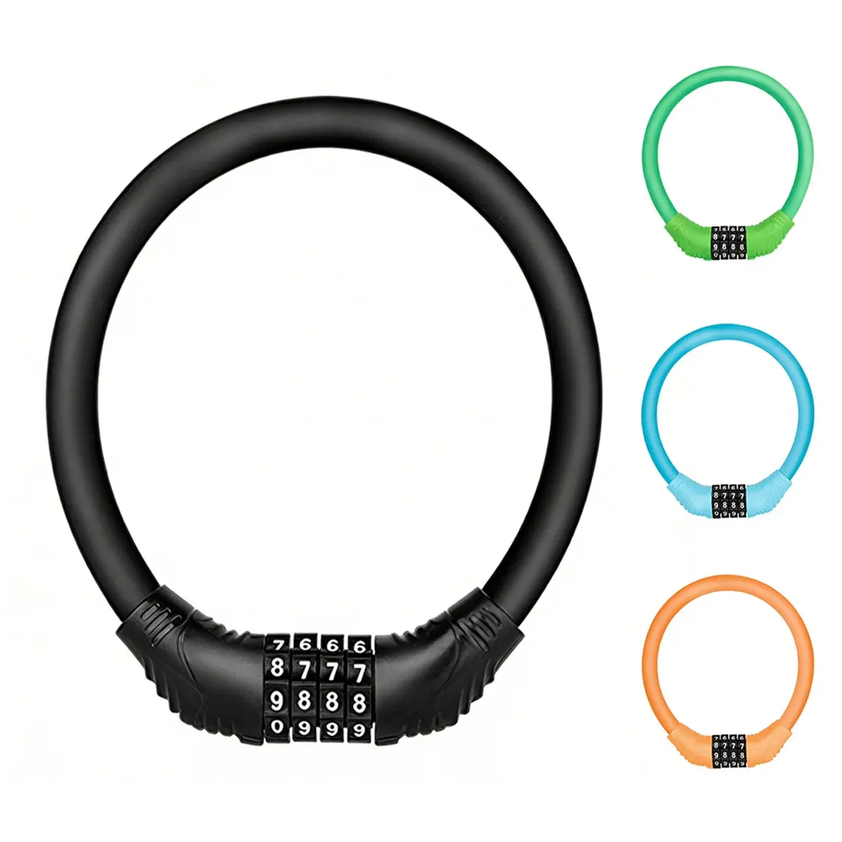 4-Digit Resettable Combination Bike Lock, Bicycle Password Lock, Keyless Convenience, Lightweight, Portable & Durable, Multi-Color Bike Accessory, Bicycle Accessories for Bikes, Helmets, Motorcycles, Scooters, Cabinet, and Gates.
