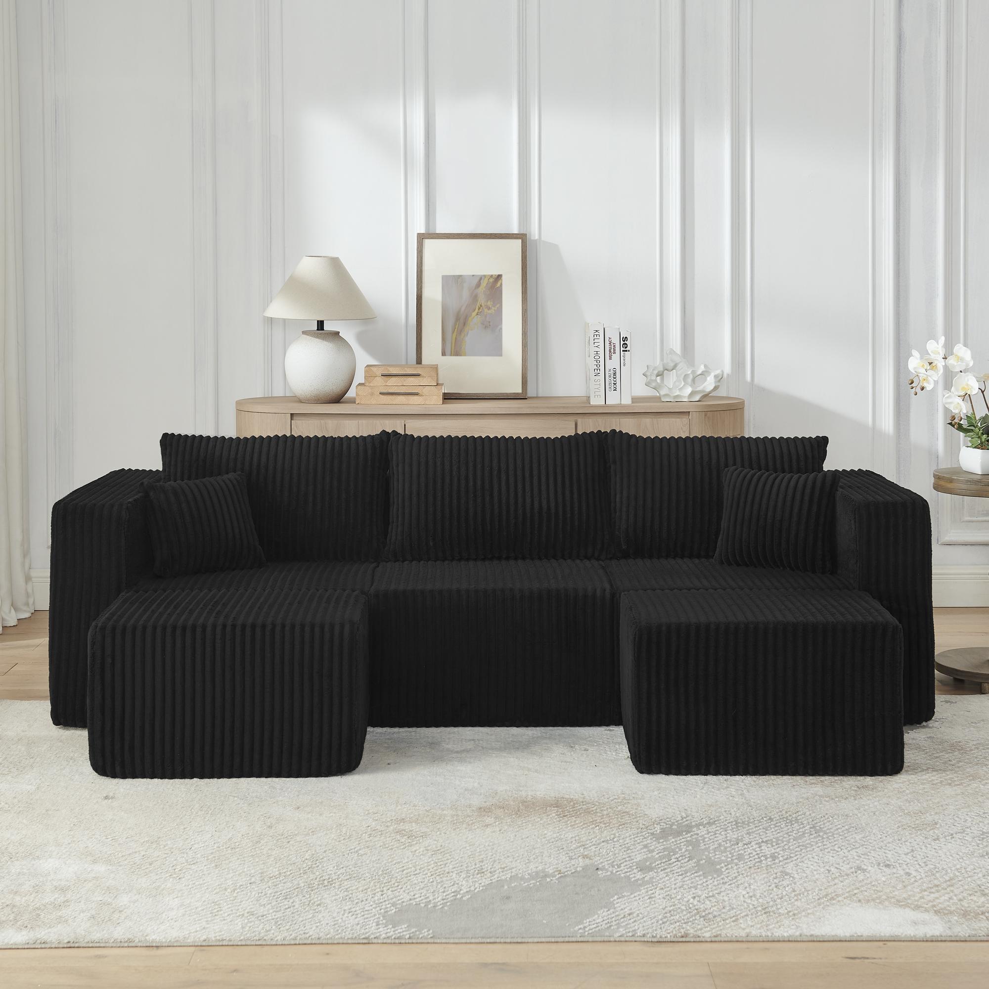 Niccae Modular Sofa Set for Living Room, Modern Sectional Couch, Space Saving Furniture, No Assembly Required, Compressed Foam Sofa, Compact Apartment Sofa, Pet Friendly Fabric, Minimalist Home Decor