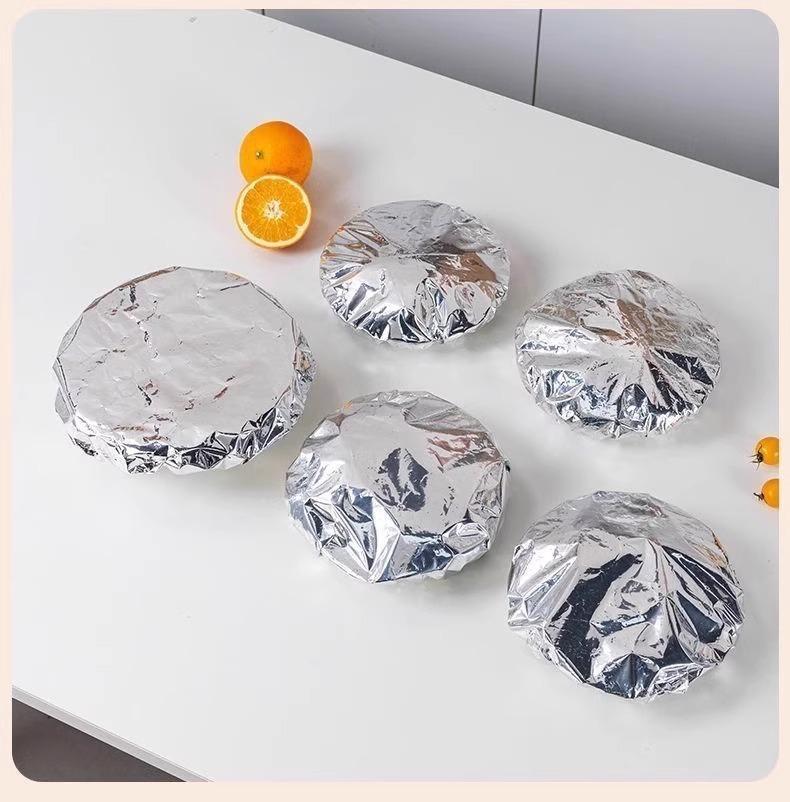 50PCS Aluminum foil heat-retaining cover for home dining tables and food containers; kitchen freshness preservation and insulation; aluminum foil