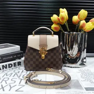 Pre-owned Louis Vuitton Coated Canvas Shoulder Bags Clapton Damier Ebene Backpack T10259834