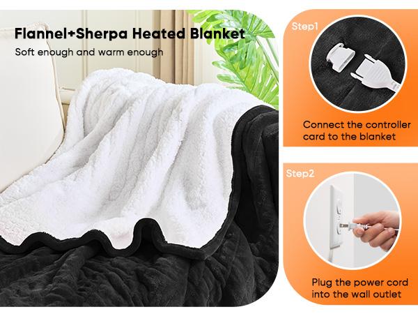 Greenoak Heated Blanket Electric Throw 50"X60", Heating Blanket with 10 Heat Levels 8 Hours Auto-Off,Fleece Soft Christmas Blanket,Gifts for Grandma Seniors Mom Greenoak Heated Blanket Electric Throw 50"X60", Heating Blanket with 10 Heat Levels 8 Hours Auto-Off,Fleece Soft Christmas Blanket,Gifts for Grandma Seniors Mom
