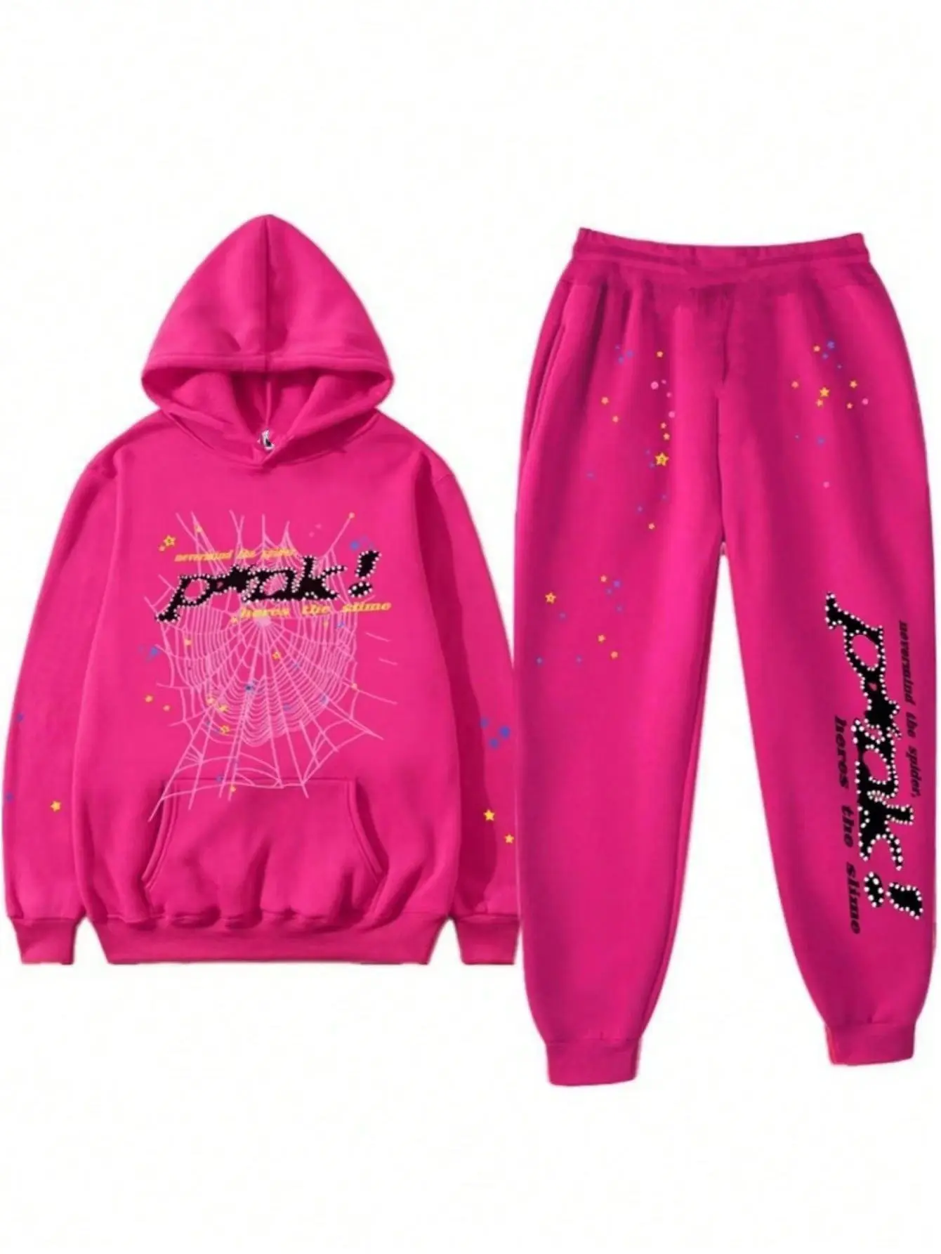 Nevermind the Spider Hoodie Print Short Fashion Menswear Sweaters Tops suit 2pc per set