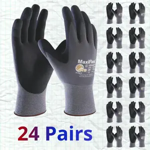 24 Pairs Maxi PIP - Maxi Flex Work Gloves -Bon Tool Knee Pads | Heavy-Duty Knee Pads for Work | Work Gloves Ultimate 34874 Foam Nitrile Palm Coated Gloves