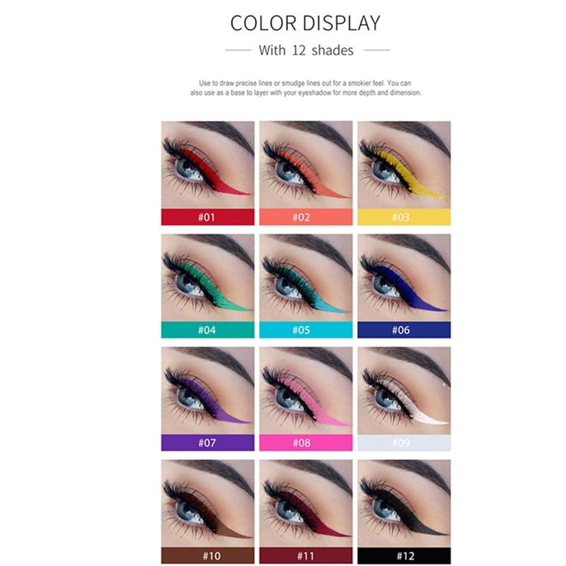 12-Color Matte Liquid Eyeliner Set – Neon Waterproof Long-Lasting Multi-Functional Eyeshadow & Eyeliner Pens | Rainbow Eye Makeup Gift Set for Christmas, Easter & New Year