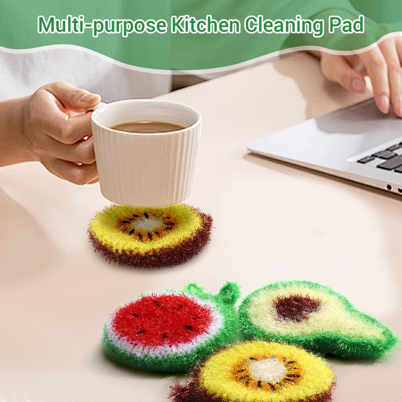 [BUY 1 GET 1 FREE] 5 Pcs/set Scratch-Free Hand-Knitted Multipurpose Dish Scrubbers,Reusable Kitchen Scouring Pads Sponges for Washing