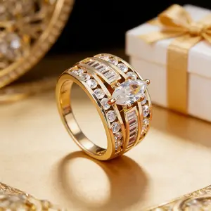 The 1PC new horse eye shaped imitation diamond ring adopts a luxurious retro style design, with multiple dazzling imitation diamond details embedded. Suitable for women to wear on important occasions such as weddings and banquets.