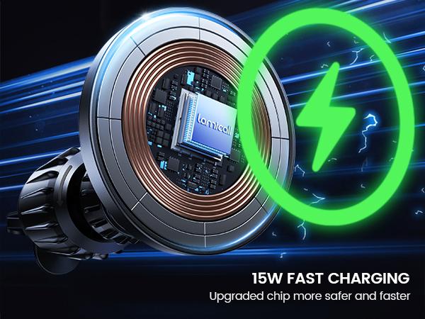 Lamicall 15W MagSafe Car Charger Mount – [2-in-1 Vent Clip & Dashboard Adhesive] Fast Wireless Magnetic Phone Holder for iPhone 16/15 Pro Max adjustable #TikTokShopBlackFriday #TikTokShopCyberMonday