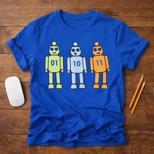 Programming Robot 01 10 11 Shirt, Binary Code Geek Tee, Survivor Coding Humor Graphic Tee, Computer Science Gift, Software Developer Shirt