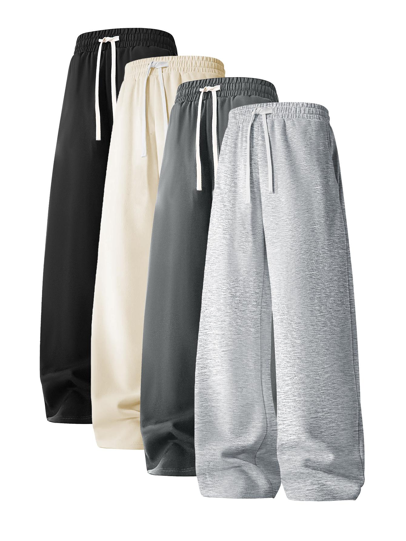 Men's Regular Fit Drawstring Casual Pants - Soft and slightly stretchy fabric, comfortable and breathable, drawstring waist adjustment, solid color, perfect for outdoor sports and fitness activities in spring and summer