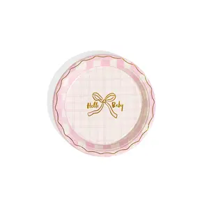 Hello Baby Pink Cake Plates