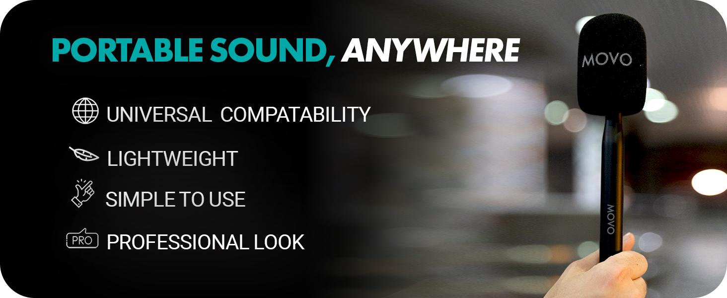 Movo | WMX-HM | Handheld Interview Mic Handle Adapter for Wireless Microphones Audio Recording Smartphone Protection