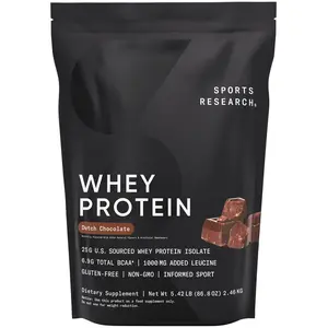 Sports Research Whey Protein Isolate - Sports Nutrition Protein Powder for Lean Muscle Building & Workout Recovery
