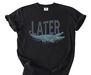 Later Gator Distressed Graphic Shirt Vintage 90s Y2K Alligator Print, Retro Style T-Shirt, Funky Fashion Trendy Apparel Cute