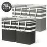 75L Tall Freestanding Laundry Hamper with Reinforced Easy-Carry Handles, Waterproof Collapsible Large Storage Basket Organizer for Bedroom Bathroom Dorm Towels