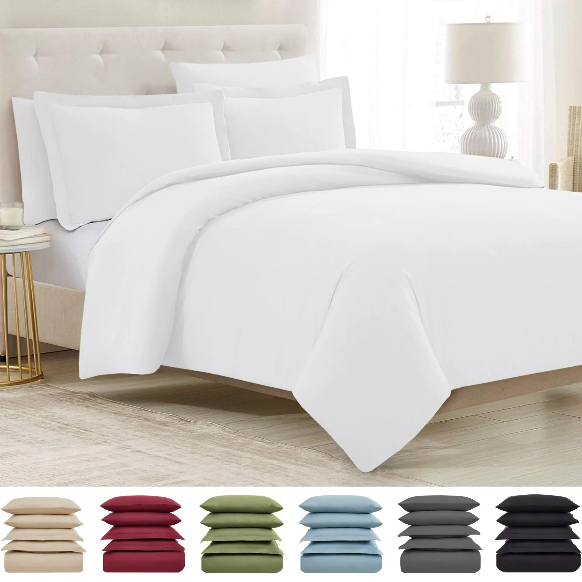 Mellanni 5-Piece Iconic Queen Bedding Set - Soft, Breathable Microfiber Duvet Cover, Cooling, Machine-Washable Hotel-Quality Bedding for Cozy Bedrooms, Soft Bedding Sets, Bedding Sets