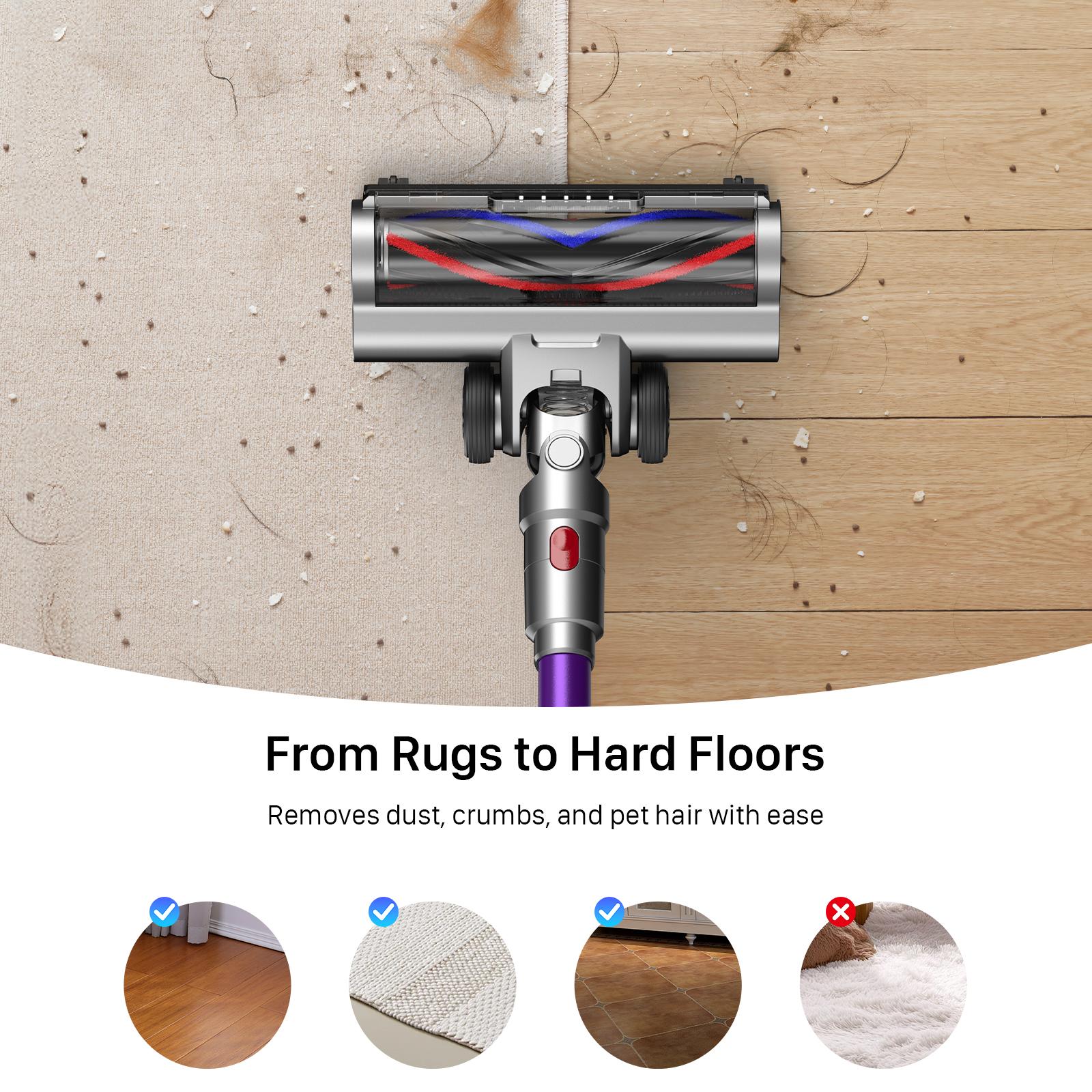 Cordless Vacuum Cleaner,45-Min Runtime 180W Powerful Suction,Self-Standing Stick Vacuum Cleaners with HEPA Filter for Home,Lightweight,Powerful Suction,Anti-Tangle Brush, LED Light,Detachable Battery, Lightweight for Carpet/Floor/Pet Hair/Car.