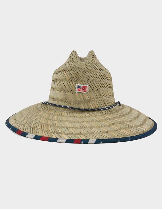 HEMLOCK HAT CO. Signature Straw Lifeguard Hat, Brown Combo