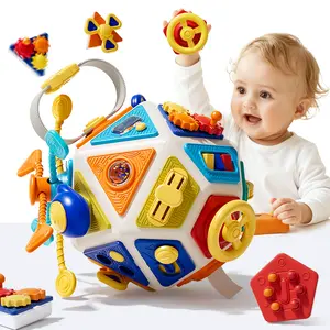 22-sided Busy Ball, Montessori Toy, Busy Board with Multiple Switches, Sensory Integration Learning Travel Toy, Children's Valentine's Day Gift Idea