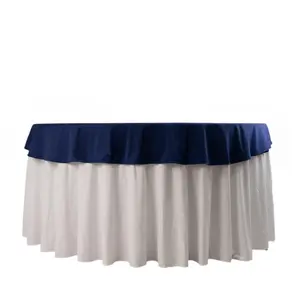 Scuba Round 70" Tablecloth Navy Blue - Wrinkle Free & Stain Resistant Table Cover
