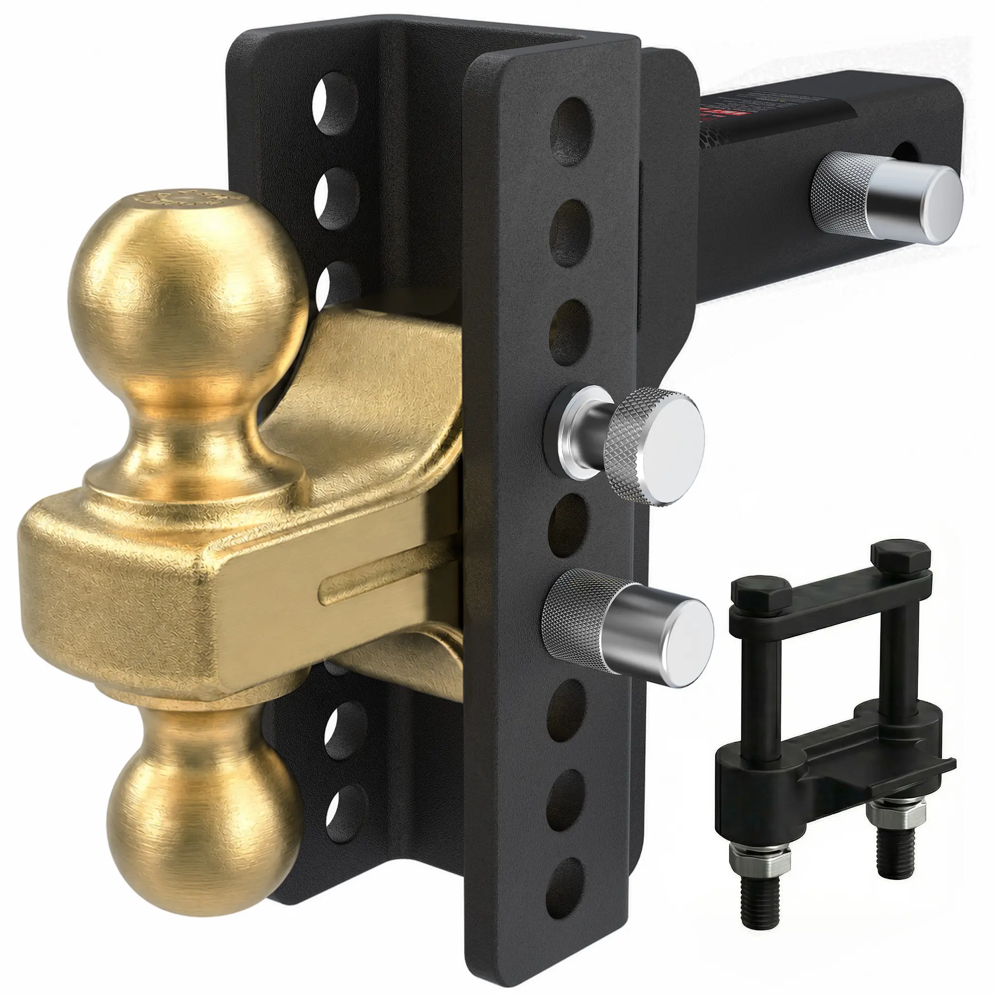 TYT Adjustable Truck Trailer Hitch for 2" Receiver, 6" Drop/Rise Tow Hitch with Dual Balls (2" & 2-5/16"), Compatible with Heavy-Duty Trailer Systems up to 22,000 lbs